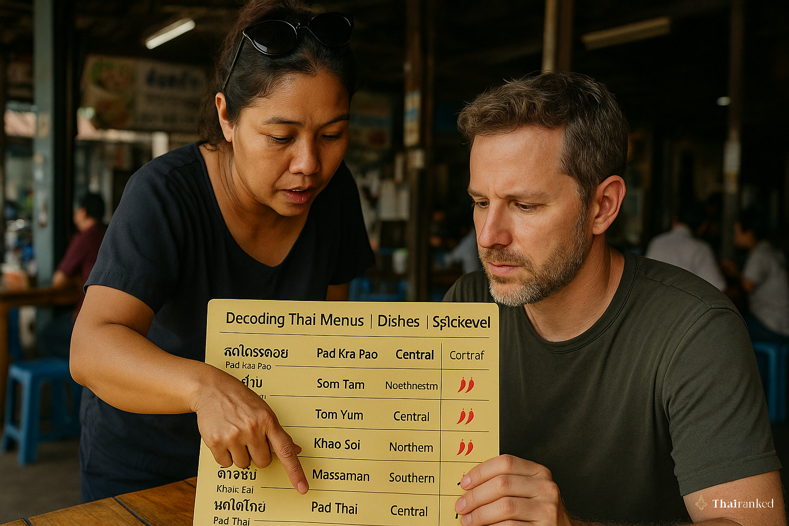 Decoding Thai Menus: Dishes by Thai Name, Region & Spice Level
