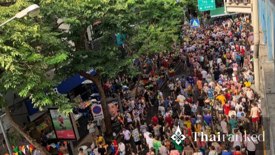 Silom Road Water Fight