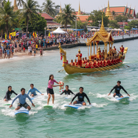 See Thailand’s Royal Barge Procession and Surf Therapy